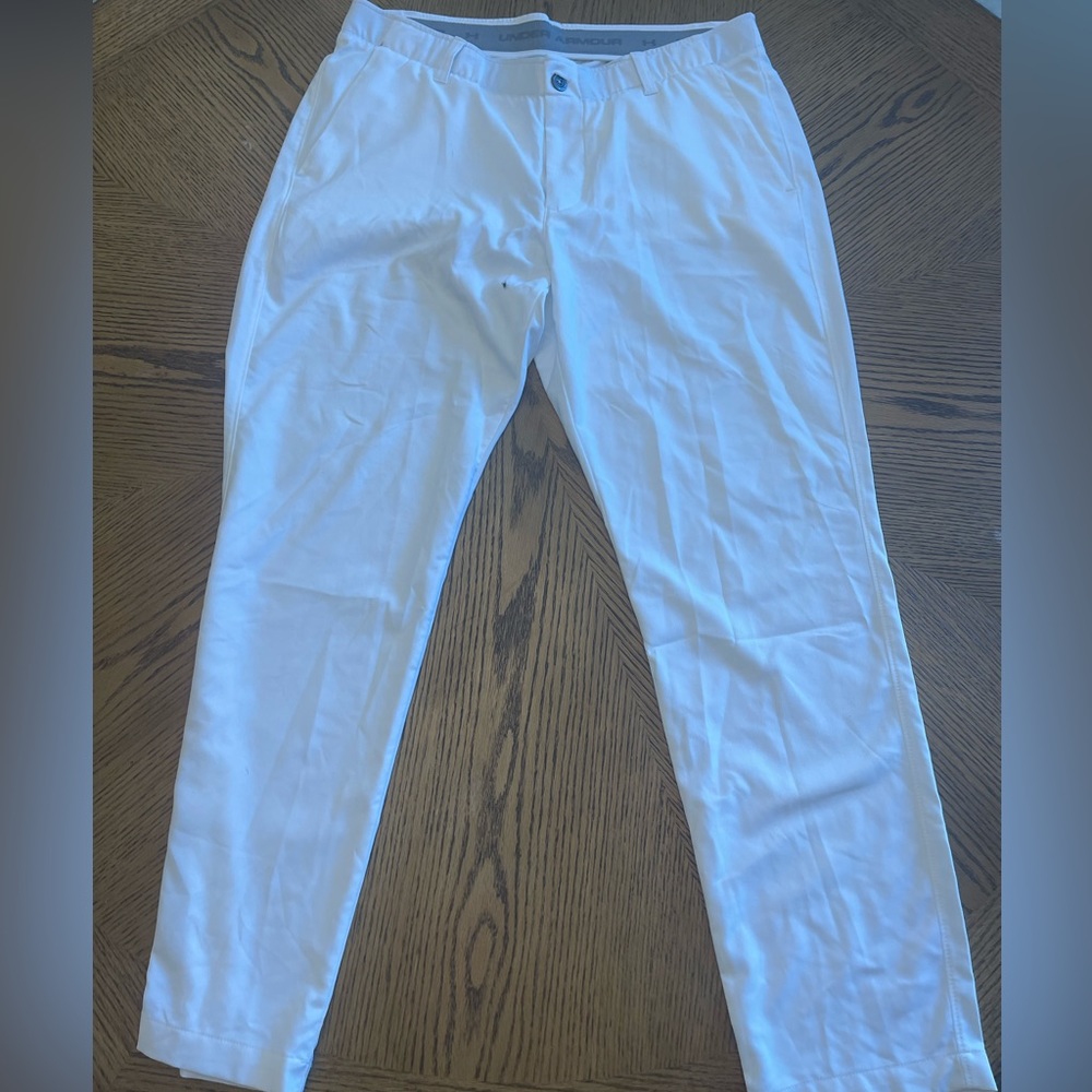 Men’s white under armour golf pants 36x30